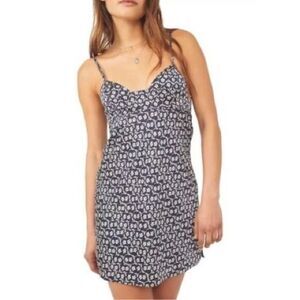Free People On Our Radar Floral Slip Dress In Navy